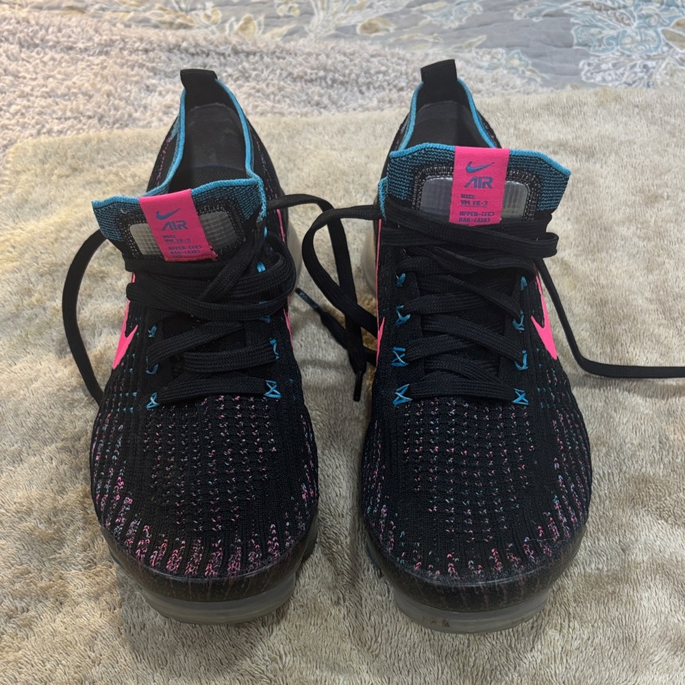 Nike Air Vapormax Fly Knit Black Blue and Hot Pink
